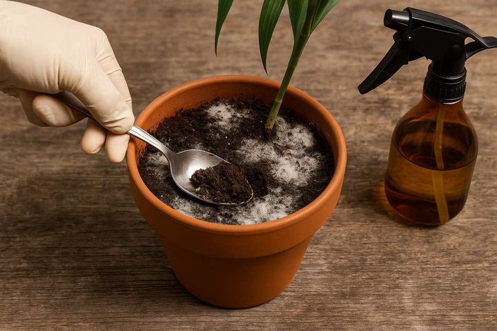 Schimmel auf Blumenerde erfolgreich ohne Umtopfen entfernen