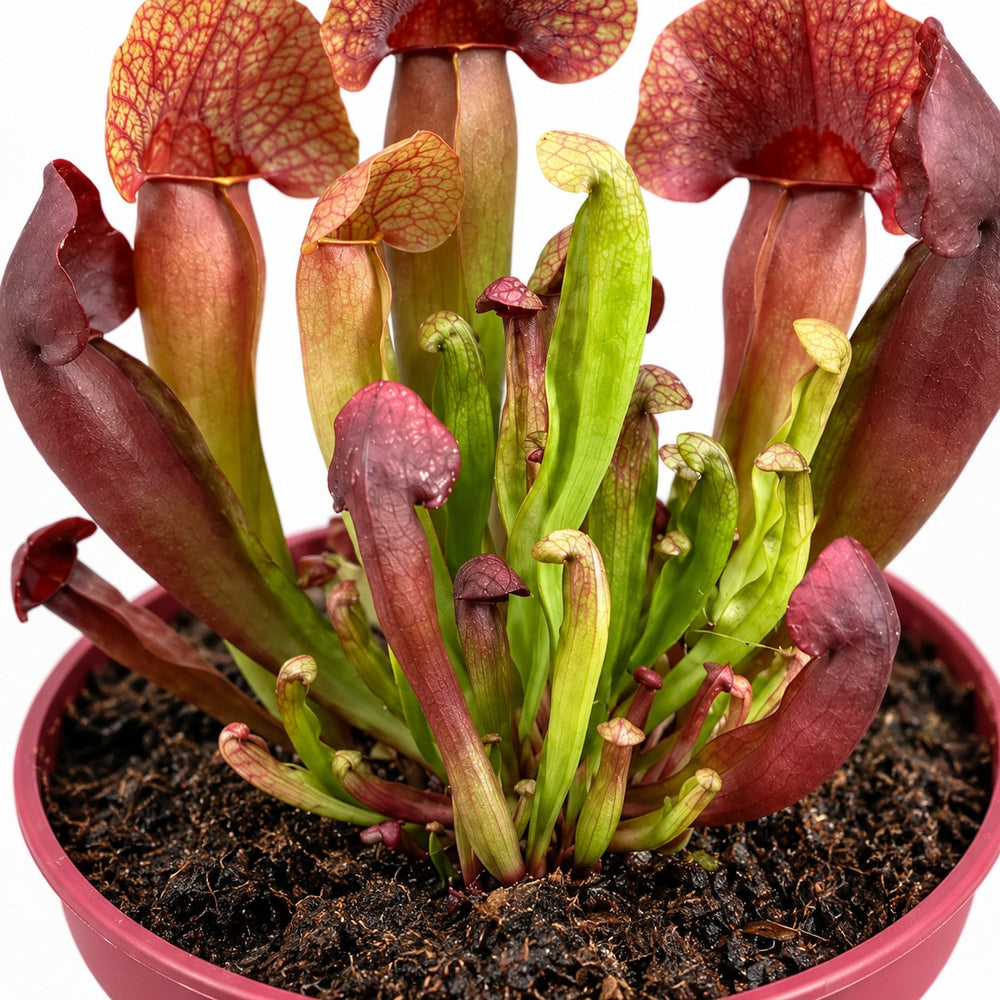 Sarracenia Catesbaei, Nahaufnahme Wuchs und Triebansatz