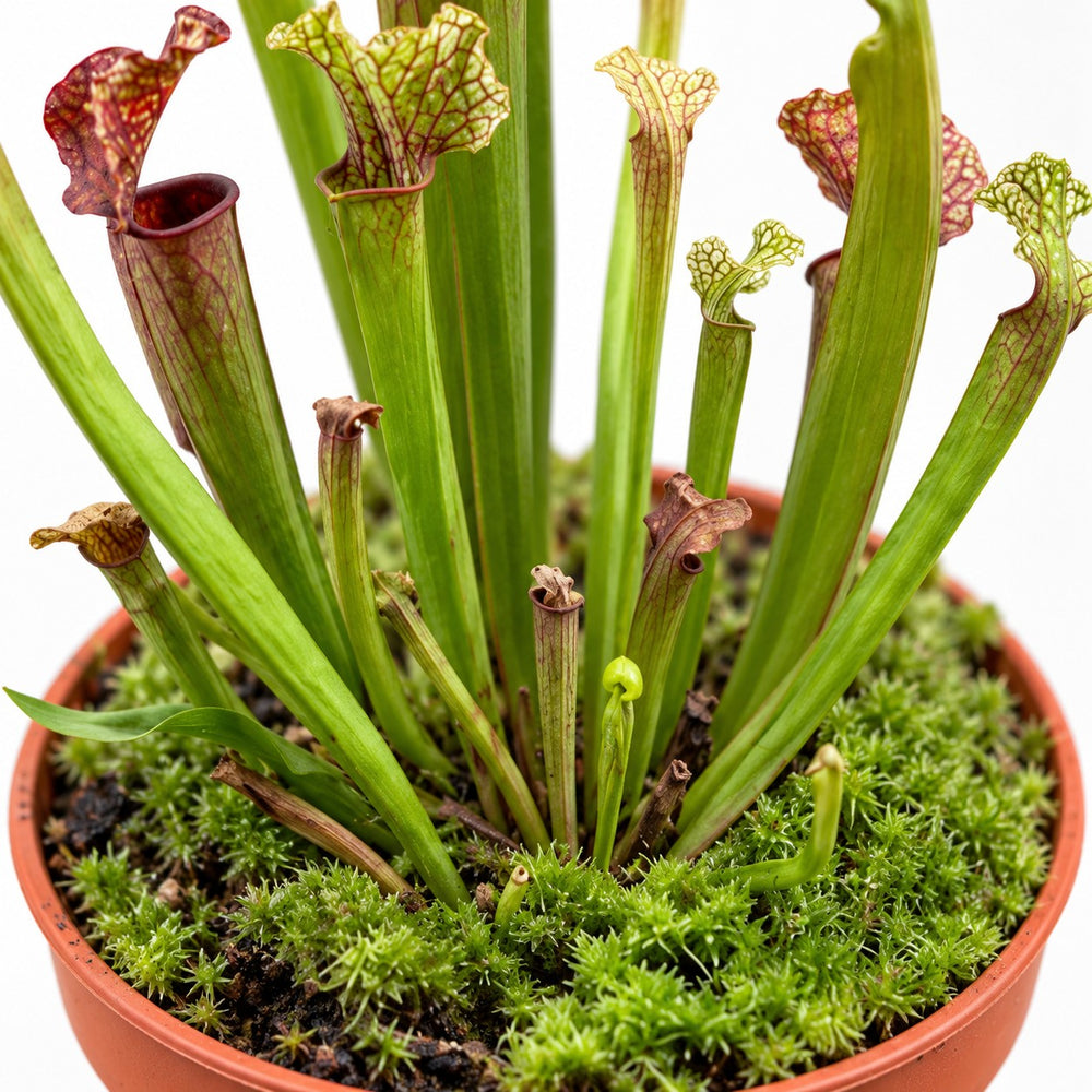 Sarracenia Judith Hindle, Nahaufnahme Wuchs und Triebansatz